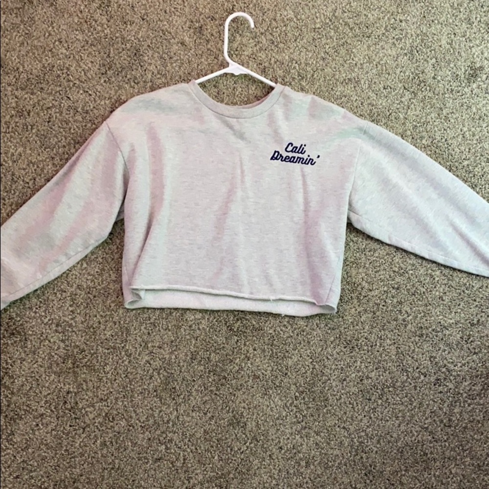 cropped crew neck